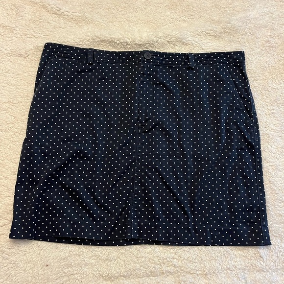 Chaps Navy and White Polka Dot Skirt - Picture 1 of 7